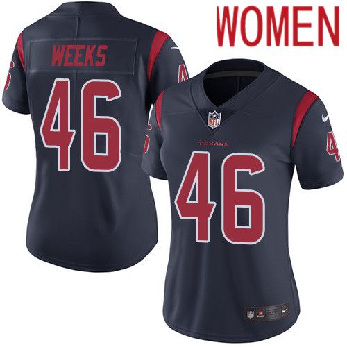 Women Houston Texans #46 Jon Weeks Navy Blue Nike Rush Vapor Limited NFL Jersey->women nfl jersey->Women Jersey